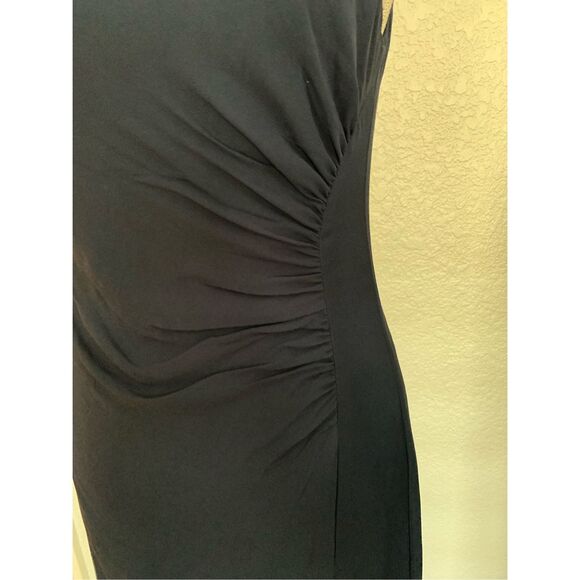 Reformation Senna Draped Neck Georgette Maxi Dress Navy Size 4 - Picture 9 of 12